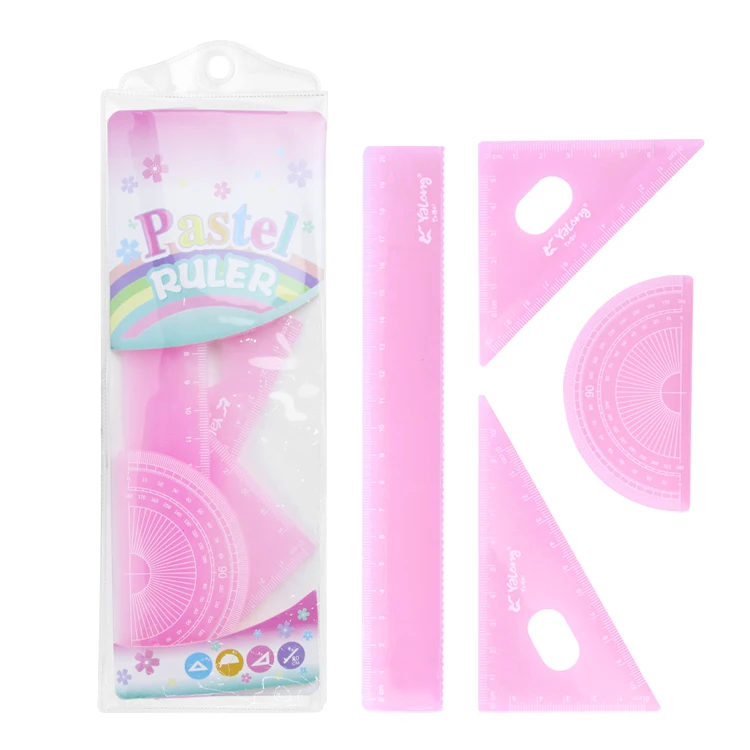 YALONG  Plastic Fluorescent  Ruler Set Of 20 cm School Ruler  For School Supplies