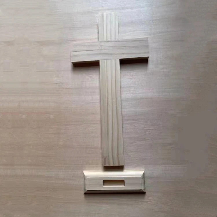 Wholesale jesus wood Christian cross standing table home decorations wooden crosses