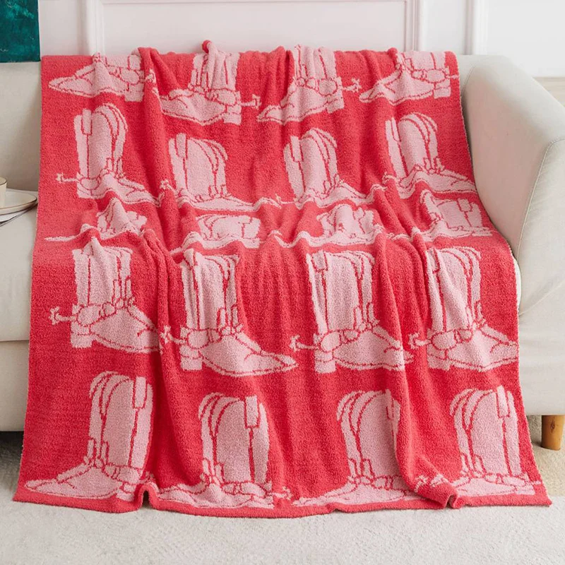 Personalized Western Soft Knitted Blankets Hot 50*60 inch Plaid Blanket Custom Checked Blanket