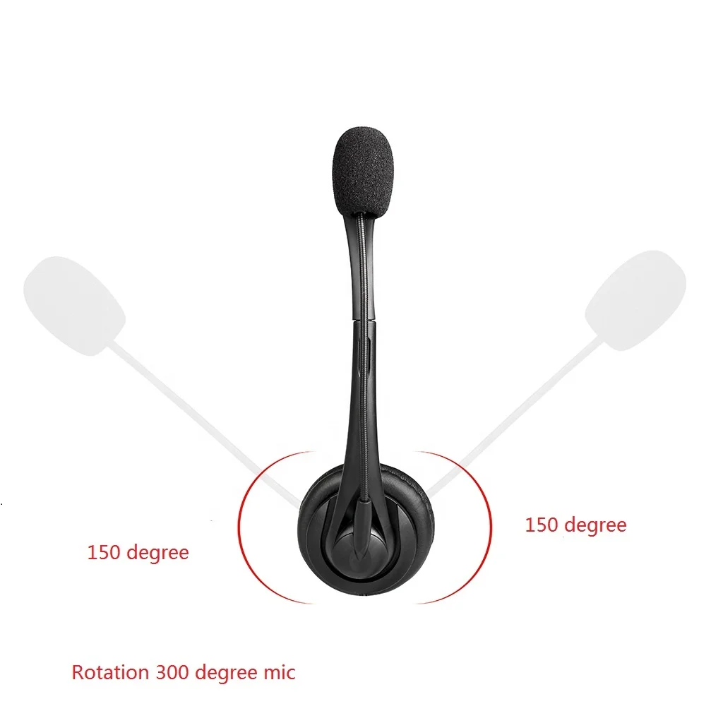 Single 3.5mm Jack Mobile Phone/Laptop Headset Call Center Noise Cancelling Headphone With Microphone