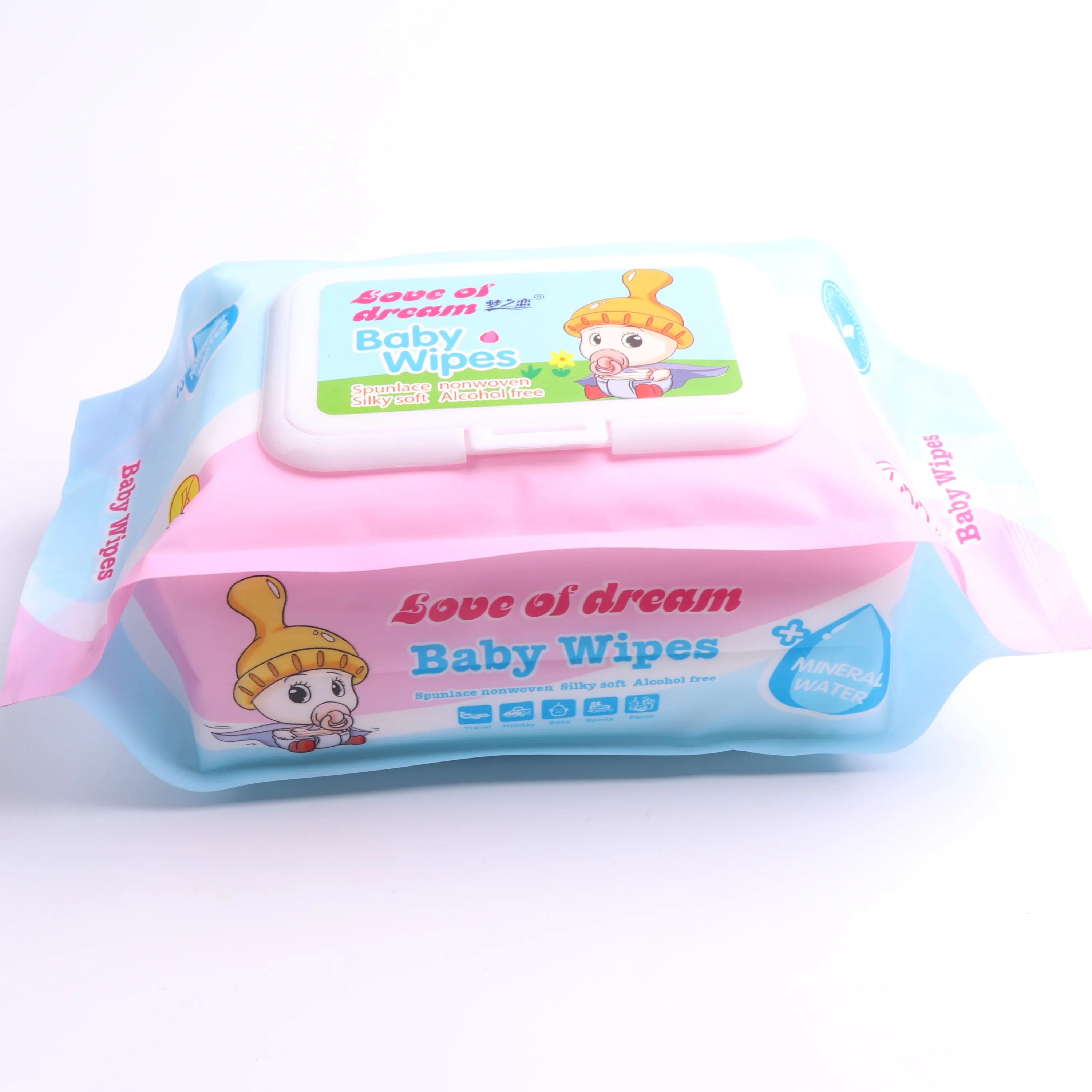 Wholesale Organic OEM Private Label Non Alcohol Custom Baby Cotton Wet Tissue Wipes