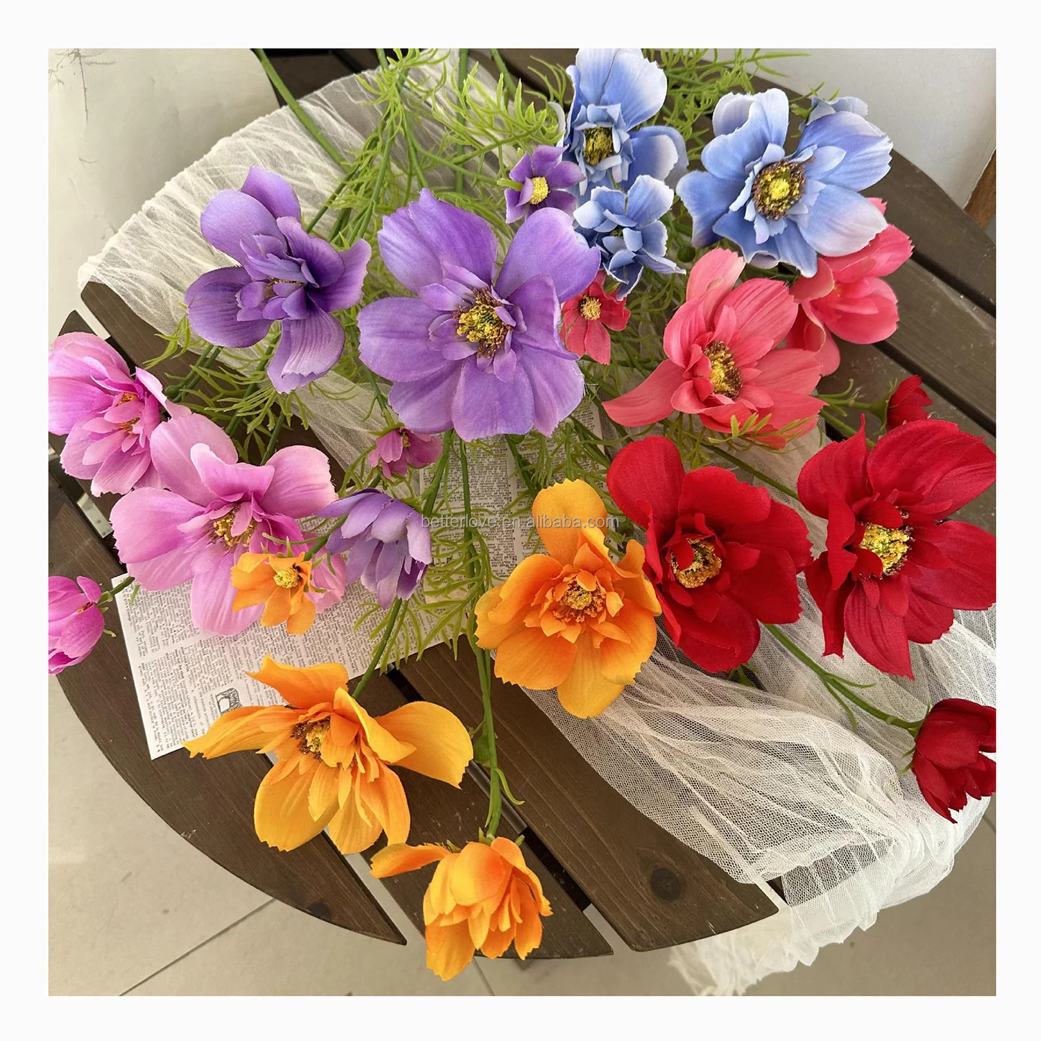 High Quality Spring Galsang Flower Pink Cosmos Artificial Daisy Silk Flower For Decorations artificial flowers bulk