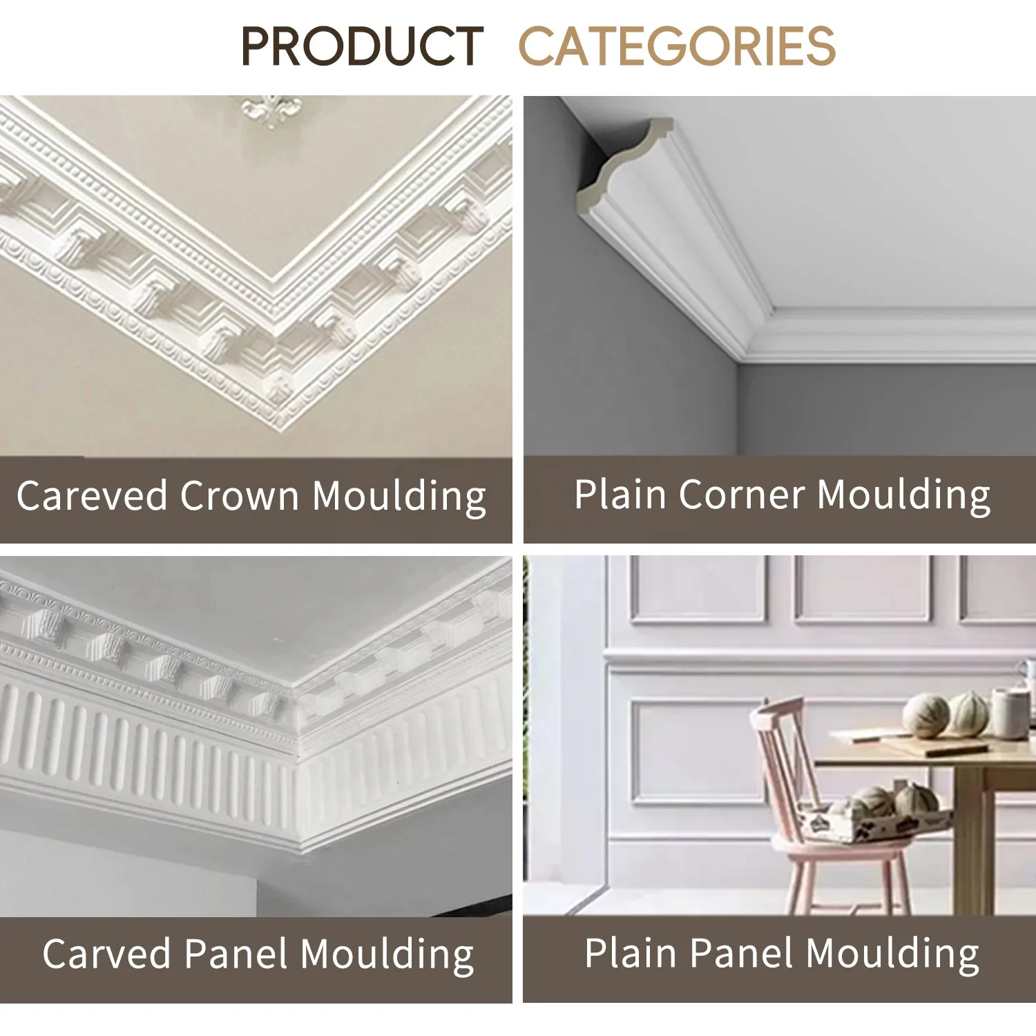 Auuan High Density High Quality Luxury Model PU Cornice Molding Interior Ceiling Frame AA041 for House Decoration