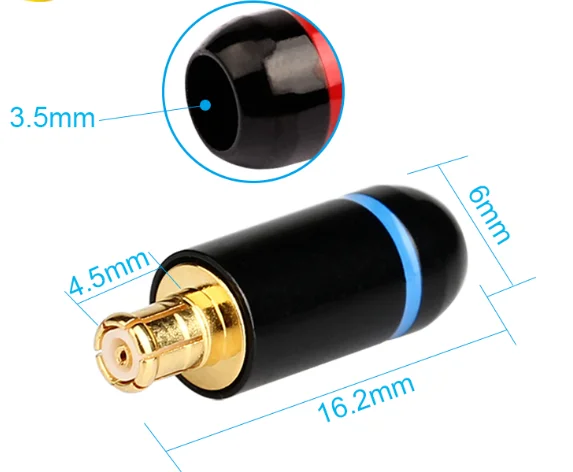 Gold Plated A2DC Earphone Plug for Audio ATH-CKS1100 LS400 LS300 E40 E50 E70 Blk