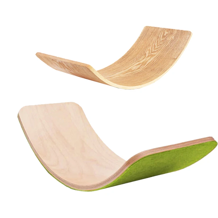 Wholesale gym custom adults workout fitness wooden surf balance board ebony tennis trainer