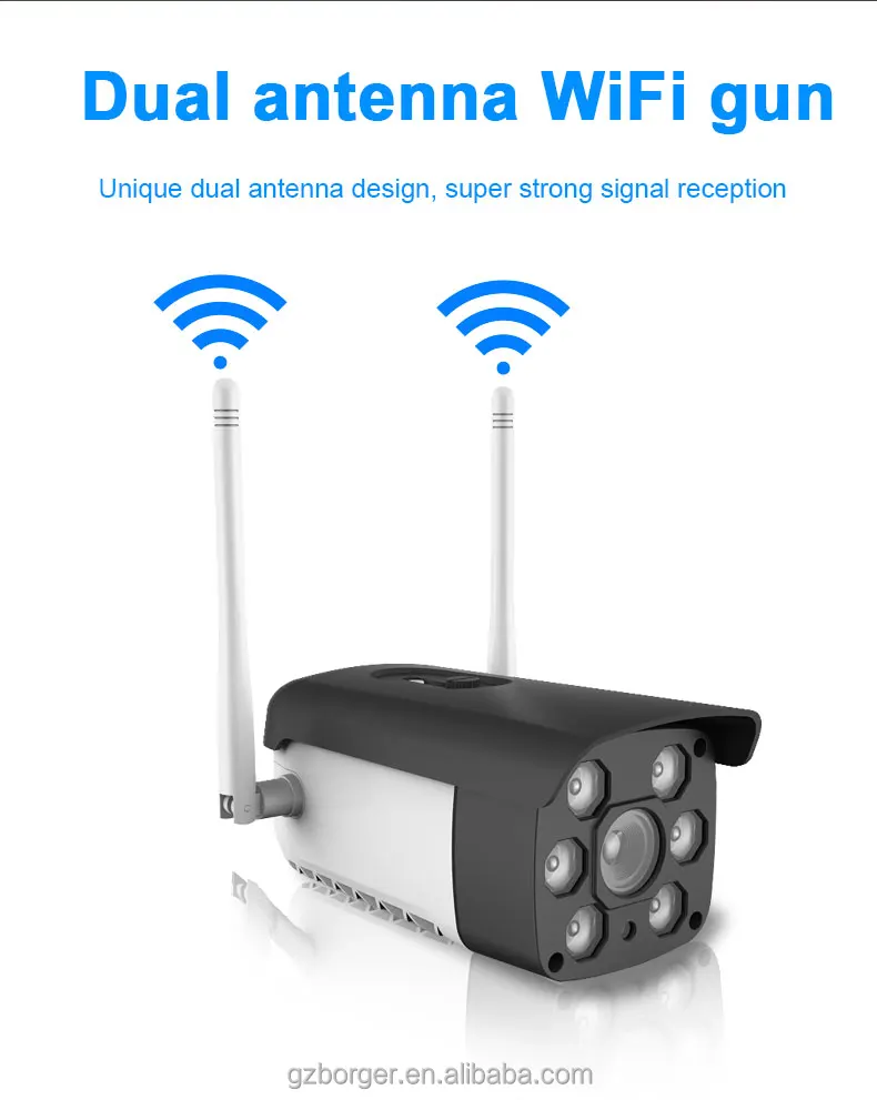 5MP Waterproof Outdoor WIFI IP camera outdoor cctv camera with full color night version /intercom/human motion tracking