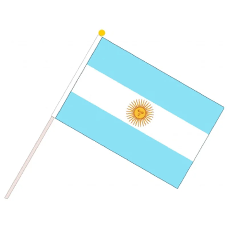 14*21cm Argentina Hand Waving Flag 100pcs A Pack With Plastic Flagpole Nicaragua National Flag