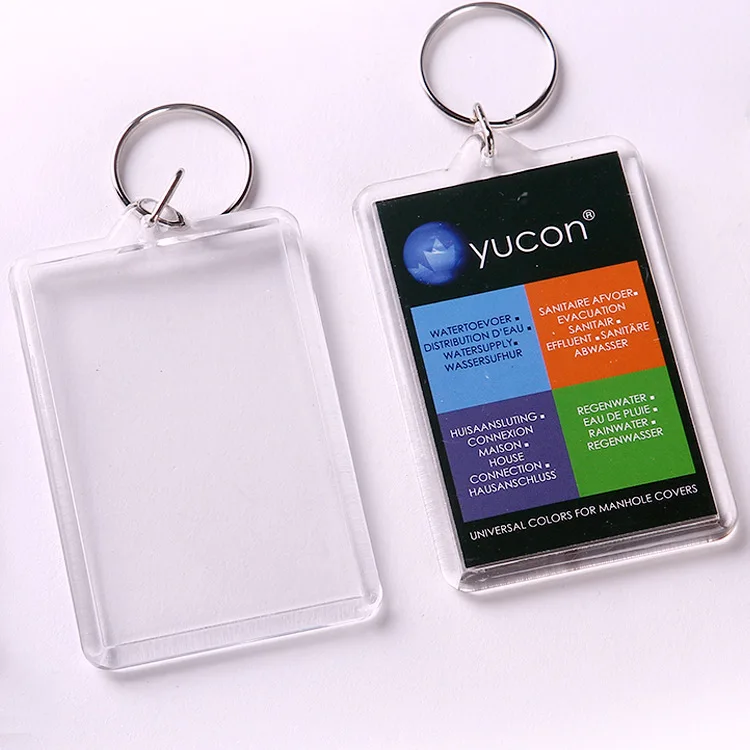 Прямоугольная Прозрачная фоторамка с индивидуальным принтом, акриловый брелок