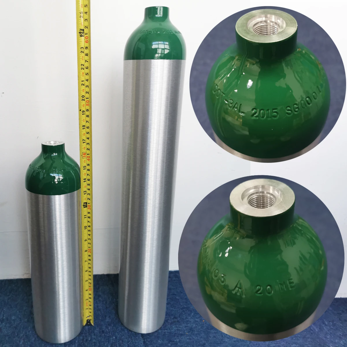 M4/M6/M9/M15/M22/M24/M60/M90/M122 Oxygen gas cylinder medical gas tank price with CGA870 Valves