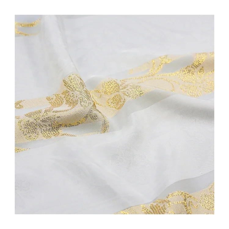 
Custom 100% Polyester With Metallic Stripe Satin Jacquard Woven Stretch Piece Dye Fabric For Garment 