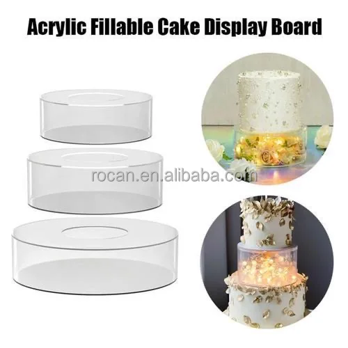 Acrylic Clear Cake Stand Clear Cake Display Box Wedding Birthday Decoration Dessert Stand for party Decoration Supplies