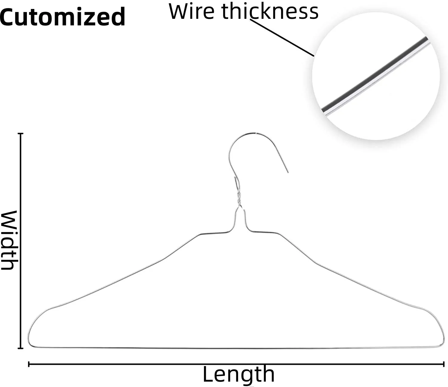 Free Sample for Clothing Rack large size Trousers Coat Heavy Duty Solid Anti Slip metal wire shirt hanger