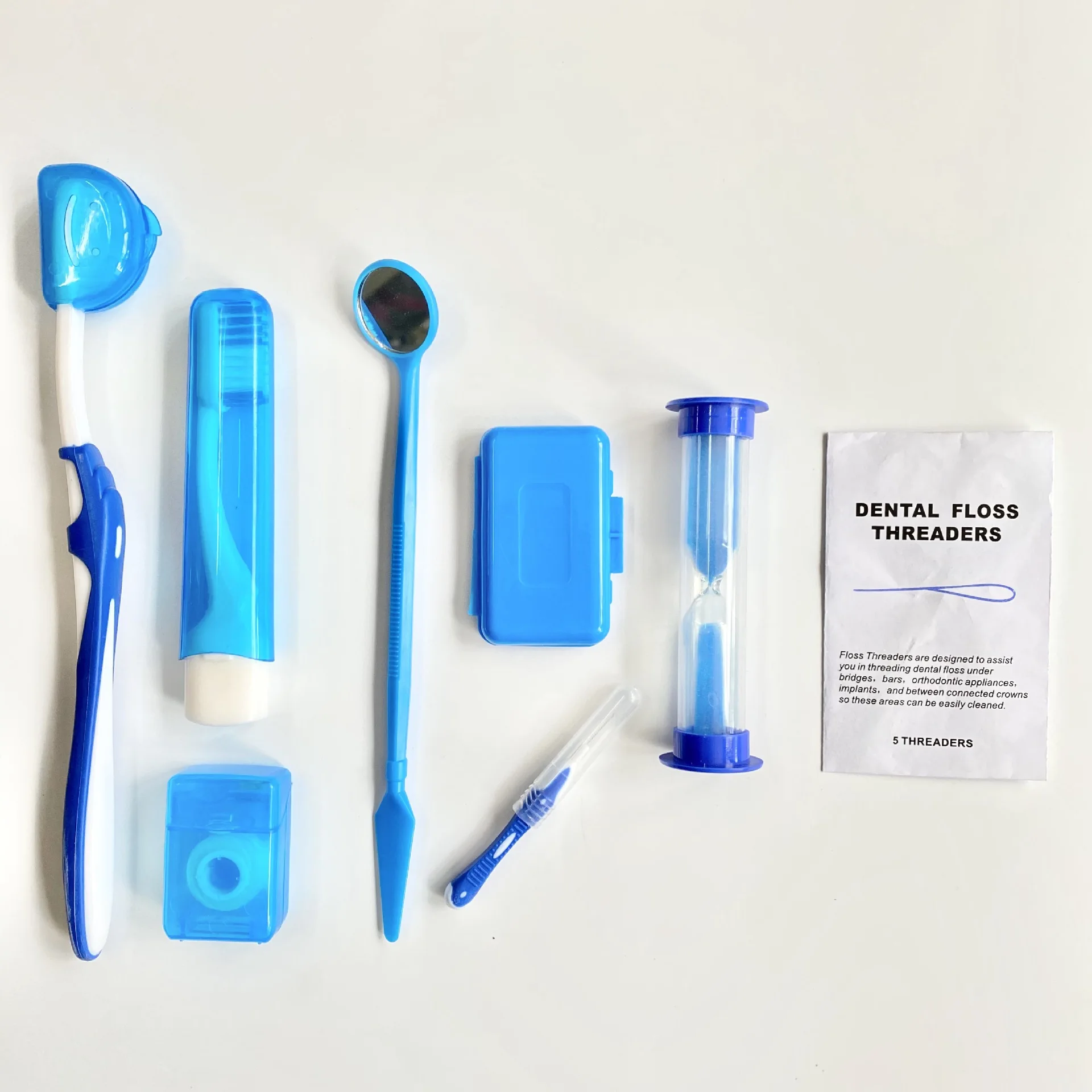 Portable 8in1 Travel Oral Hygiene Care Brush Teeth Floss Dental Orthodontic Kit for Teeth