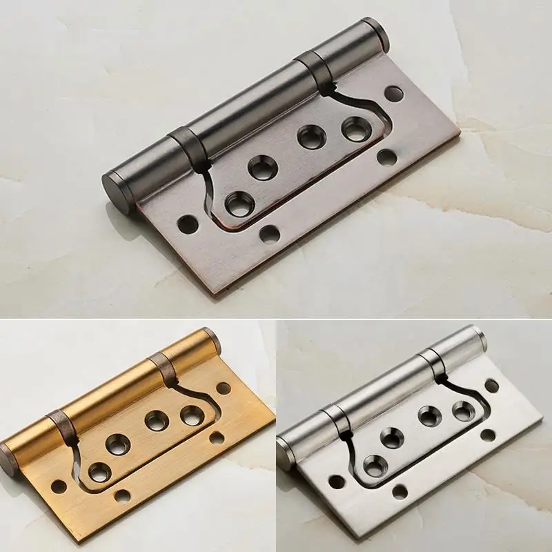 YONFIA stainless steel 4 inch 3mm wood flat door hinge iron corner american european butterfly flat crown head for wood door