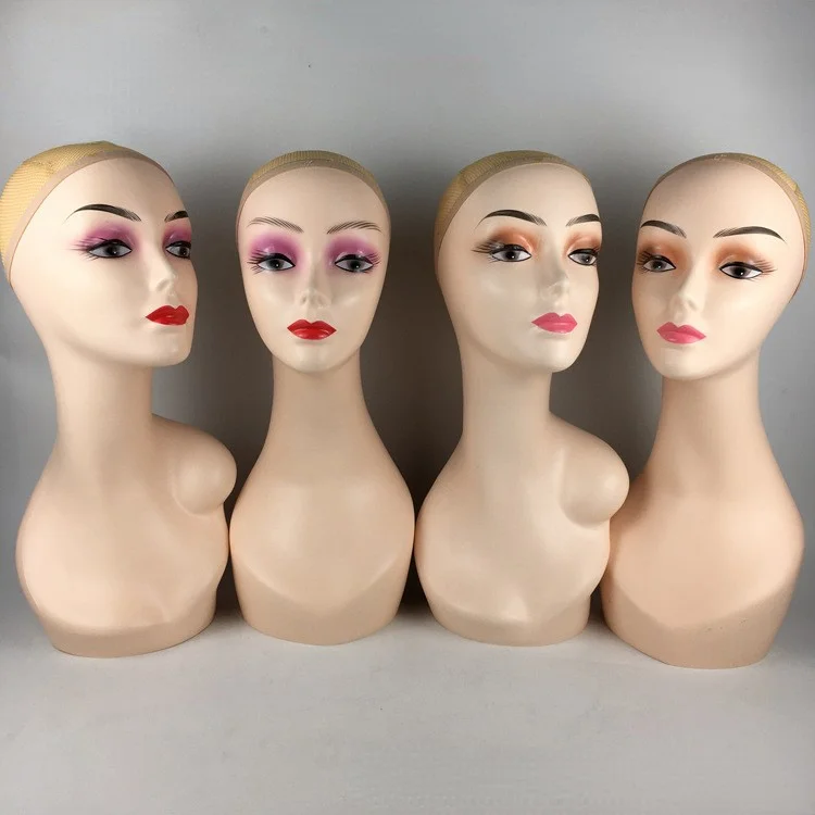 Wholesale Makeup face realistic Female Mannequin Head Bust Mannequin Head For Wigs Display