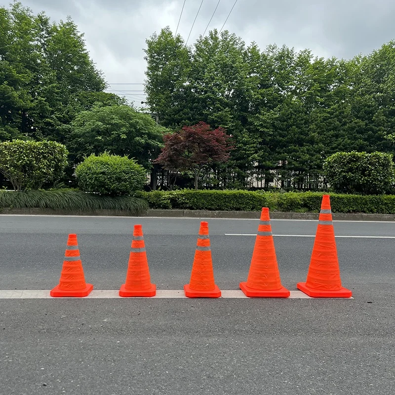 70cm Wholesale Custom Folding Roadway Safety Portable Collapsible Traffic Reflective Road Cones