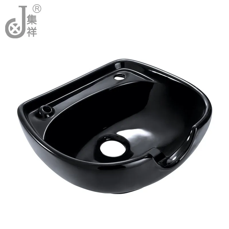 Beauty Hair Salon Equipment Hairdressing Ceramic Shampoo Basin JX-019 Black and White Salon Furniture Carton Box OEM Service