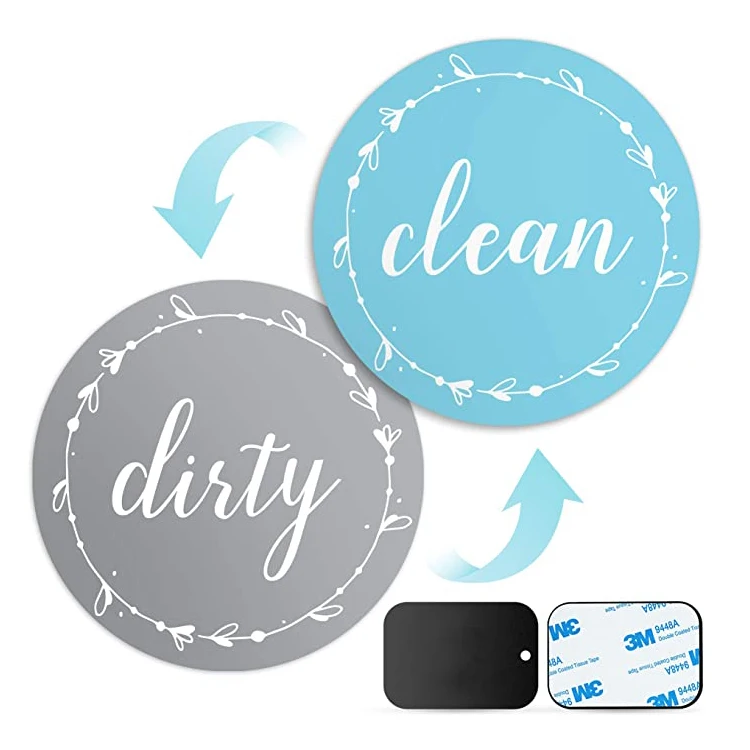 New Arrival Custom Shape Memo Stainless Dish Washer Fridge Magnet Clean Dirty Sign