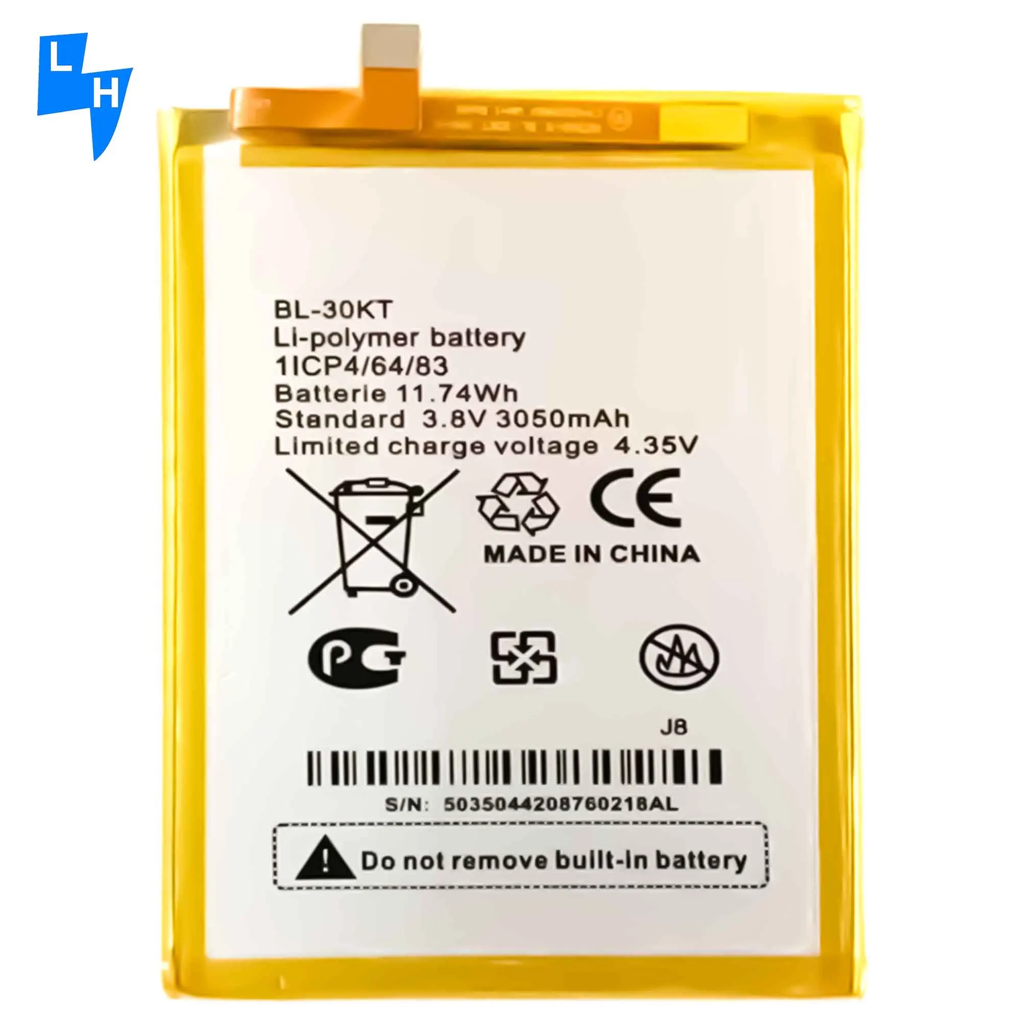 Аккумулятор для мобильного телефона 3050 мАч BL-30KT Boom J8, аккумуляторные батареи для Tecno J8