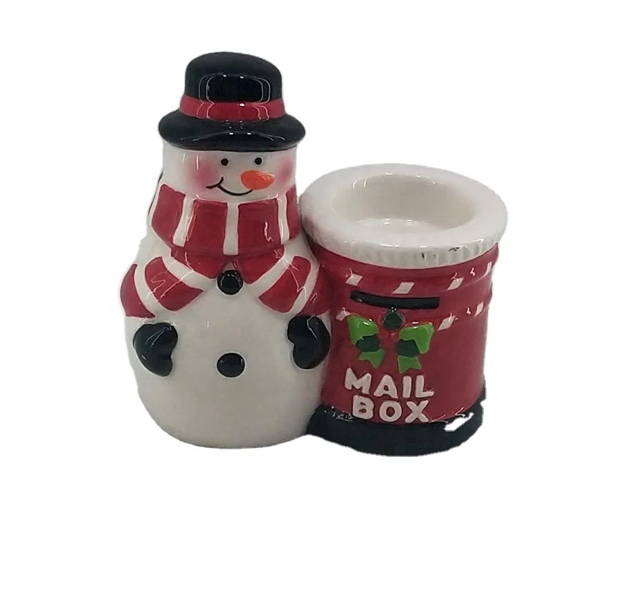 Christmas decoration snowman tealight candle holder