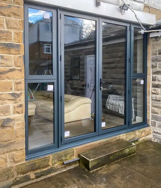Custom Exterior Store Doors Aluminum Casement Swing Sidelights Transom Window Entry Hinged French Door