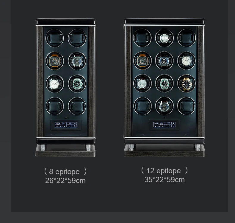 Automatic watch winding fingerprint unlock luxury wood watch storage case Touch control Piano paint back