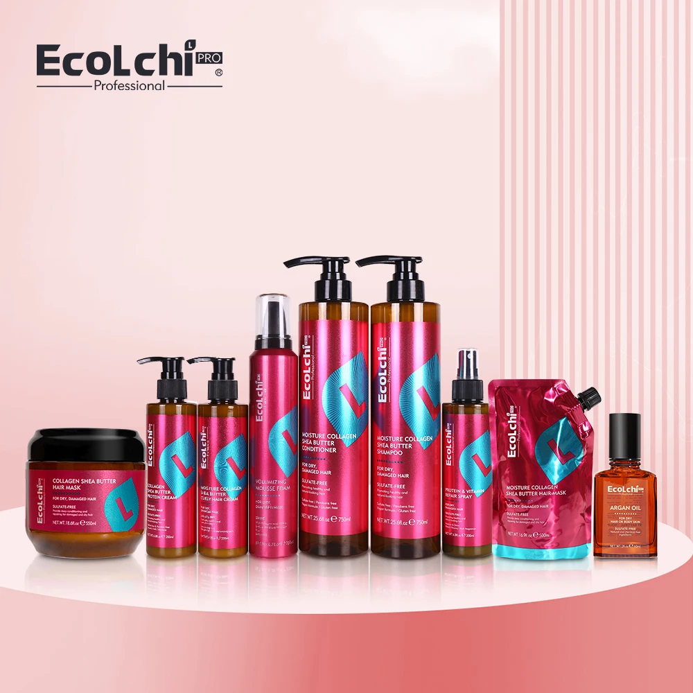 Private Label Ecolchi Organic Moisturizing Leave-in Hair Conditioner Curly Hair Protein Cream For African