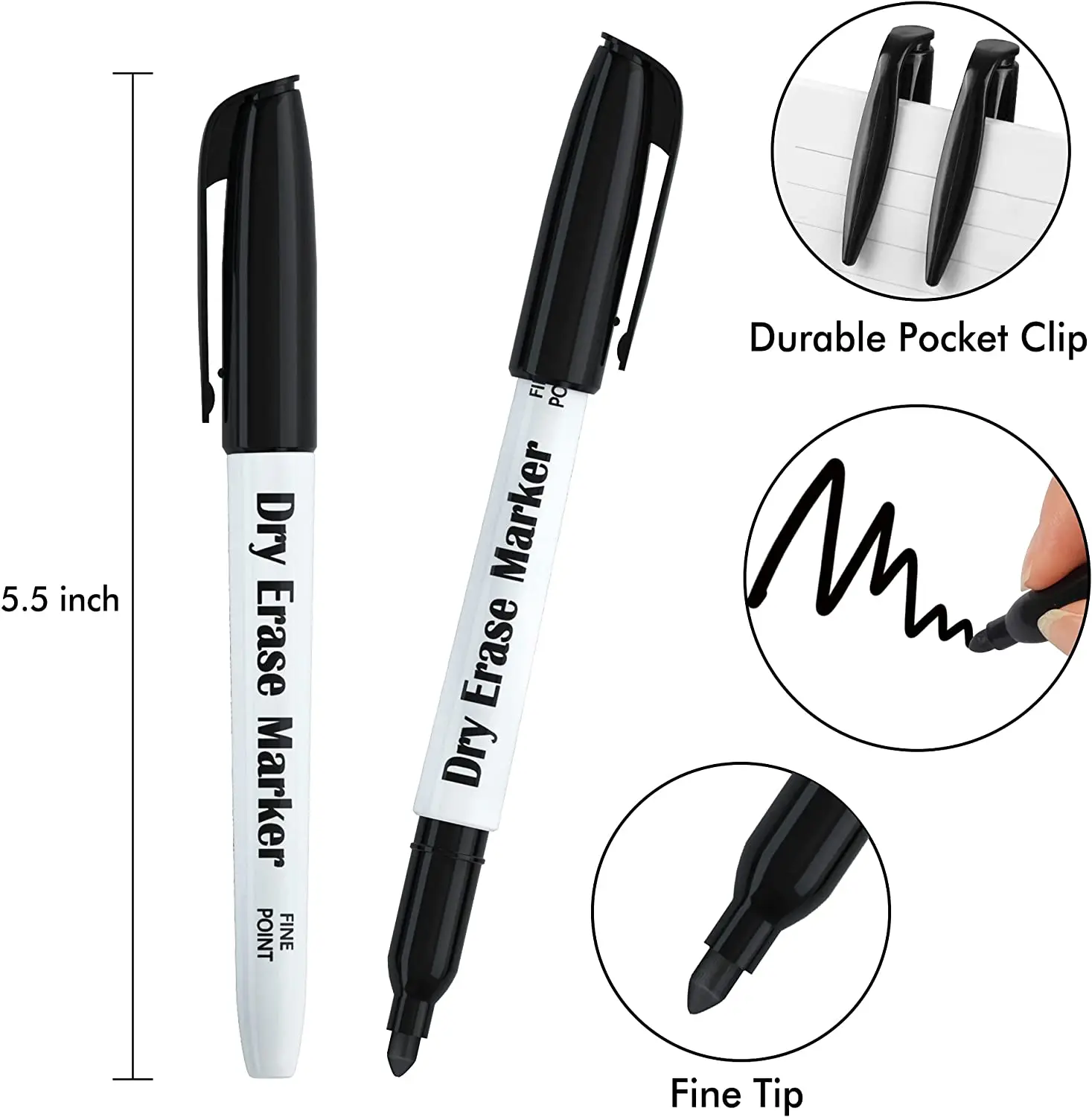 Черный маркер для белой доски с логотипом на заказ, маркер для сухого стирания для офиса