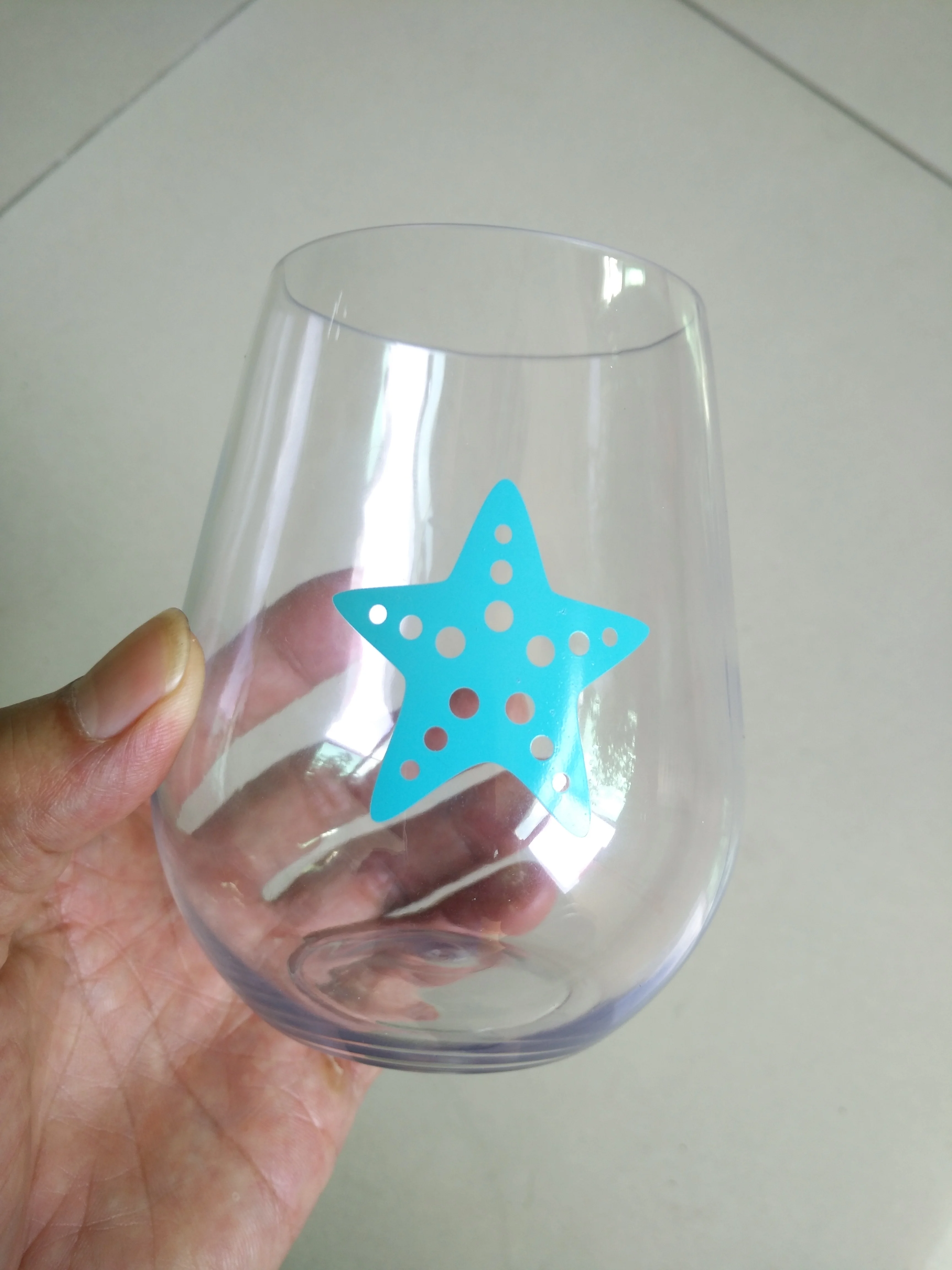 unbreakable disposable Outdoor glasses PET plastic wine glass