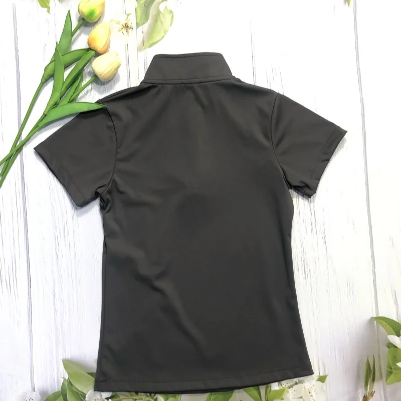 Nylon Short Sleeves Equestrian Base Layers Breathable Summer T-shirt For Women Horse Riding Tops Stretchy Sports Wear ladies