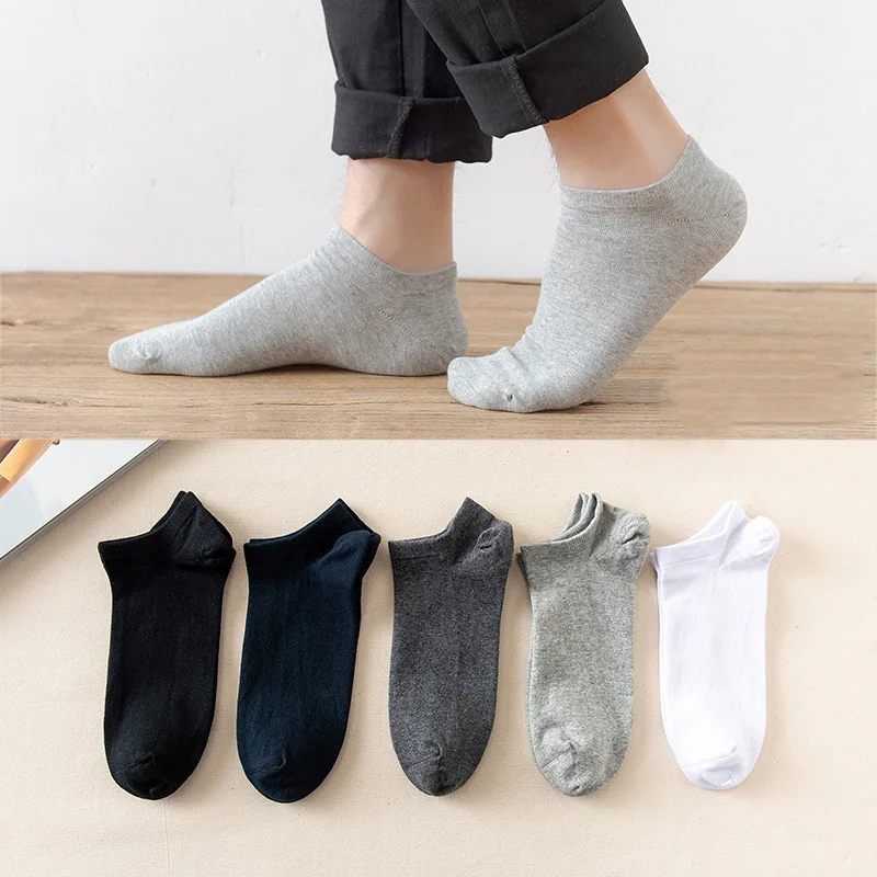 Wholesale Cheapest Cotton Socks Men Absorbent Low Cut Ankle Socks Business Black Ankle Socks