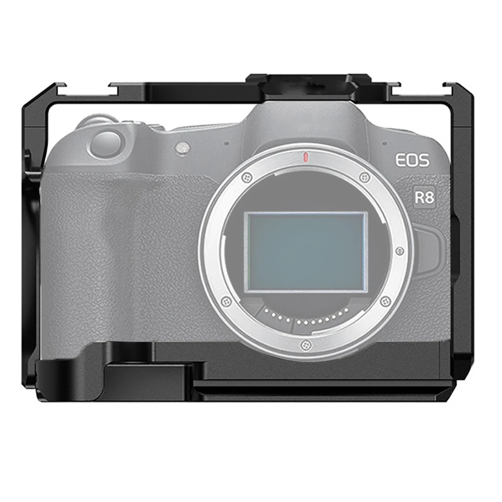 EOS R8 Camera Cage Rig Protective Housing Case Cold Shoe Mount ARRI 3/8 1/4 Hole for Canon EOS R8 DSLR Camera Top Handle Grip
