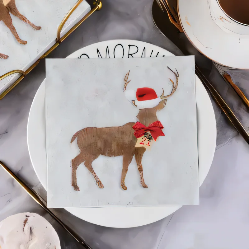 Custom Printed 3 Ply 18gsm 1/4 Fold Decorate Cocktail Paper Napkins Home Party