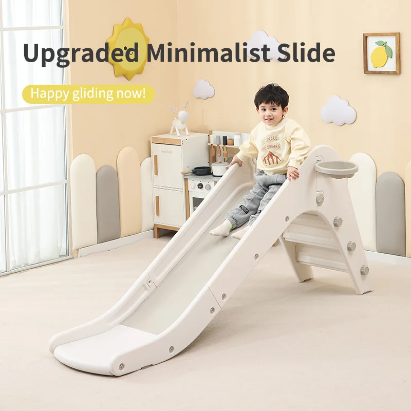 ejiale Montessori Indoor Kids Plastic Slides Toys Mini Baby Freestanding Foldable Slide With Step Climber Play Ramp Toy Sets
