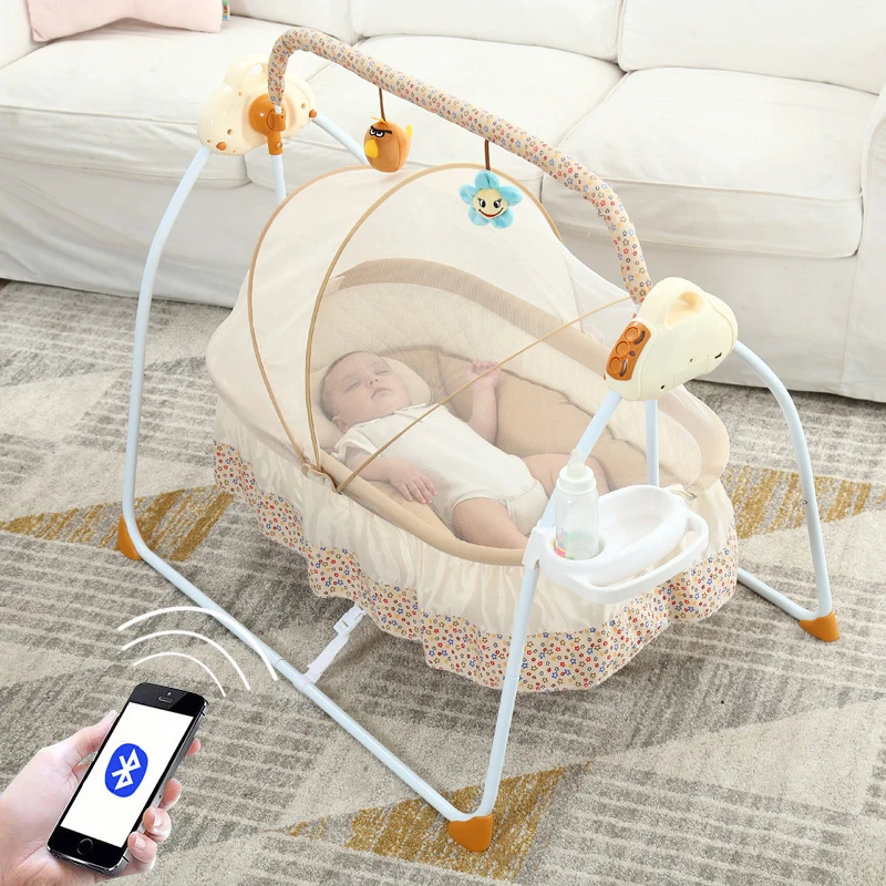 Newborn baby cradle portable foldable rocking sleeping swinging bumper rail cot bed baby cribs