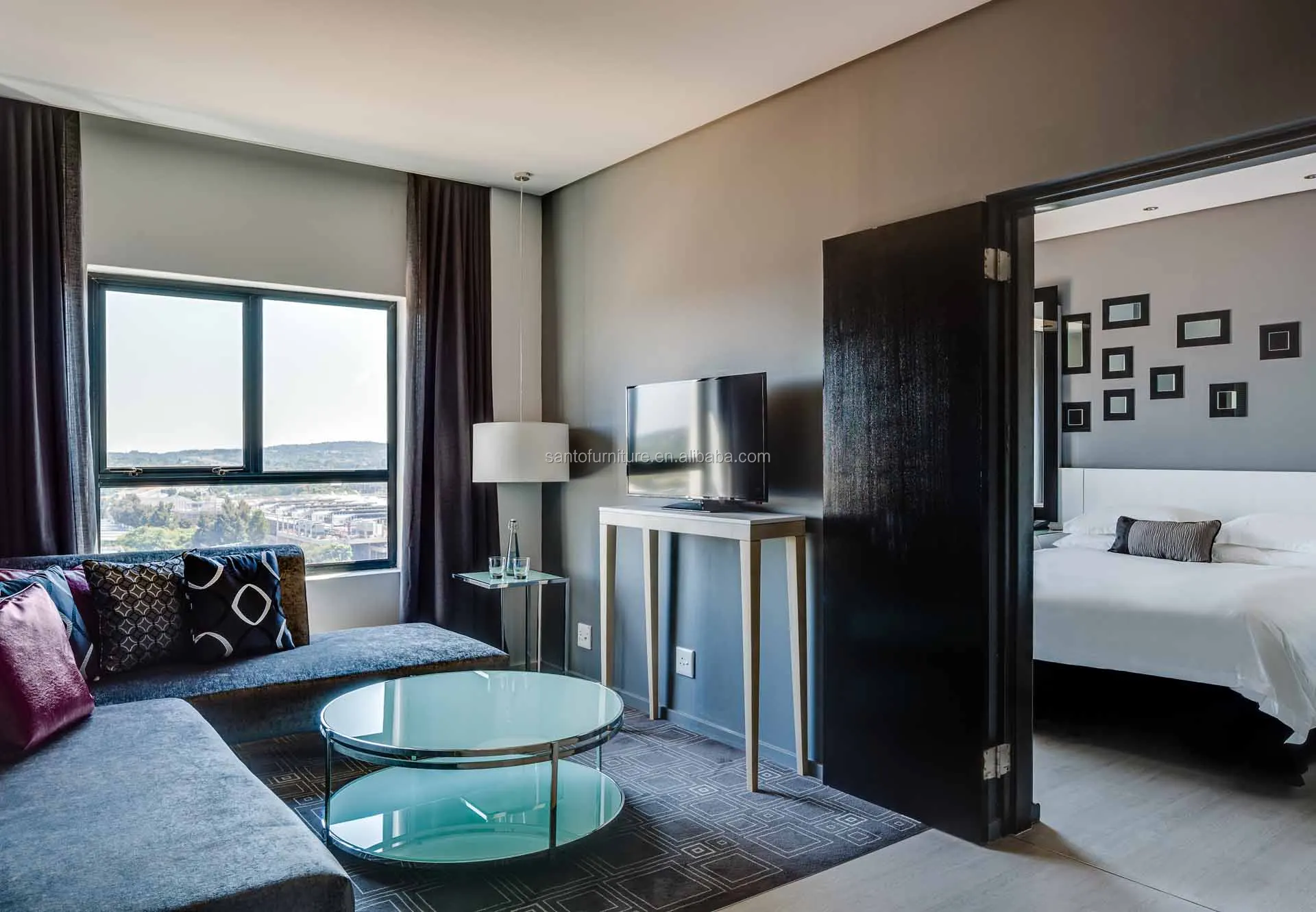 Wholesale Bedroom Sets Luxury Master King Size Bed Room Furniture Hotel Double Modern Mdf Cheap Home Bedroom Set Furniture