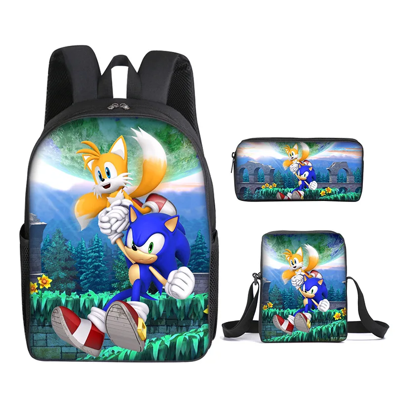 Hot Sell 3pcs Set Primary Student Girls and Boys Backpack School Bag Waterproof Customized Logo Kids Backpack Polyester Unisex