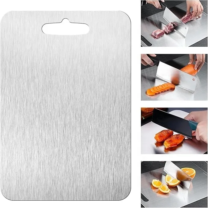 New Pure Titanium Double-Sided Cutting Board Eco-Friendly Kitchenware Chopping Fruits Vegetables Meats Food-Grade Home Usage Box
