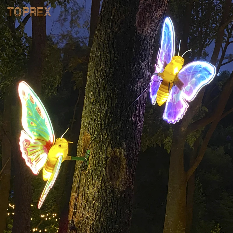 Multicolor Led 3d Butterfly Decoration Luminous Night Light Large Lighted Moving Butterfly Light Up Butterflies
