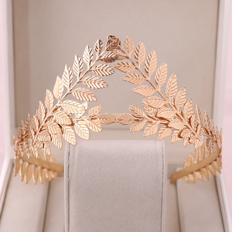 Golden And Silver Garland Shaped Alloy Crowns Retro Leaves Shape Coronas Decorativas De Metal Crown For Wedding Hair Accessories