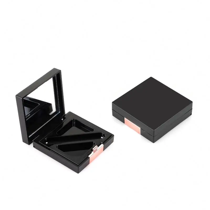 2.4g Square Eyebrow Powder Case Custom 2 colors well Eye Shadow Palette Packaging with brush space