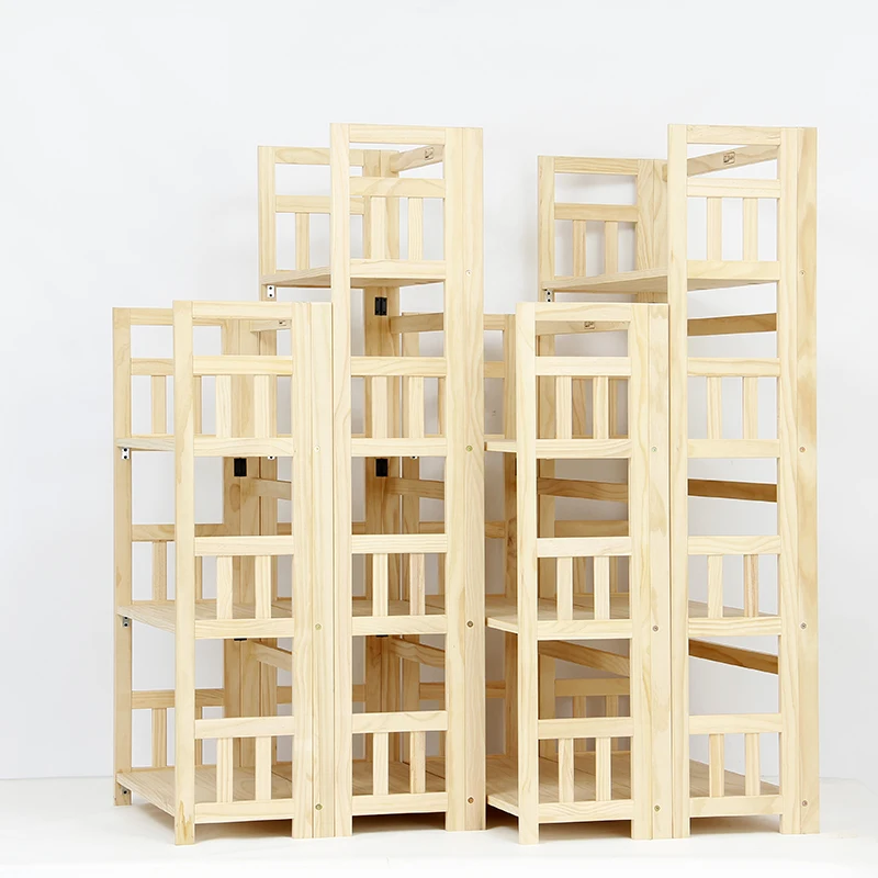 Home Decor Natural Wood Bookshelf Book Storage Display Open Shelf 3-Tier Narrow Bookcase