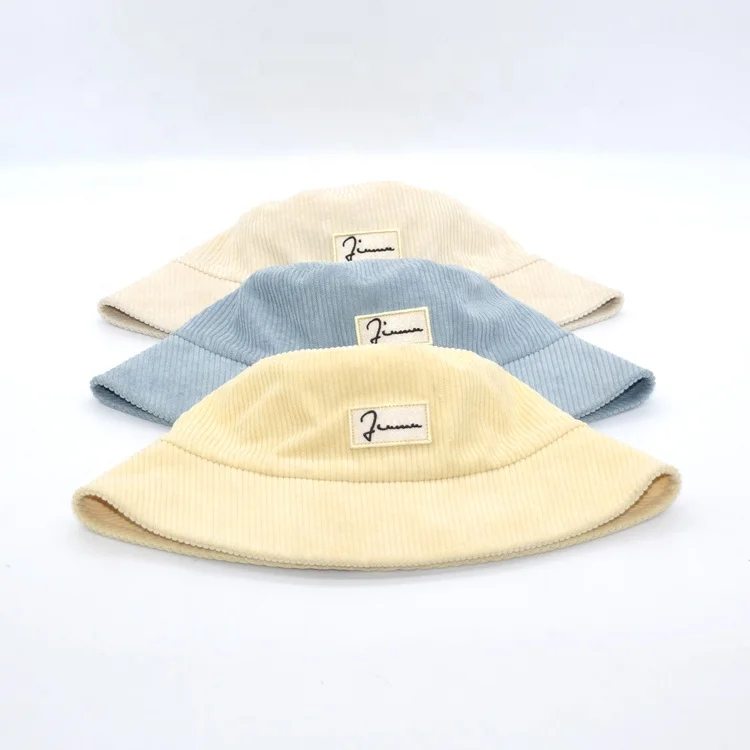 Corduroy fabric bucket cap strip fabric fisherman hat Amazon hot sale bucket cap
