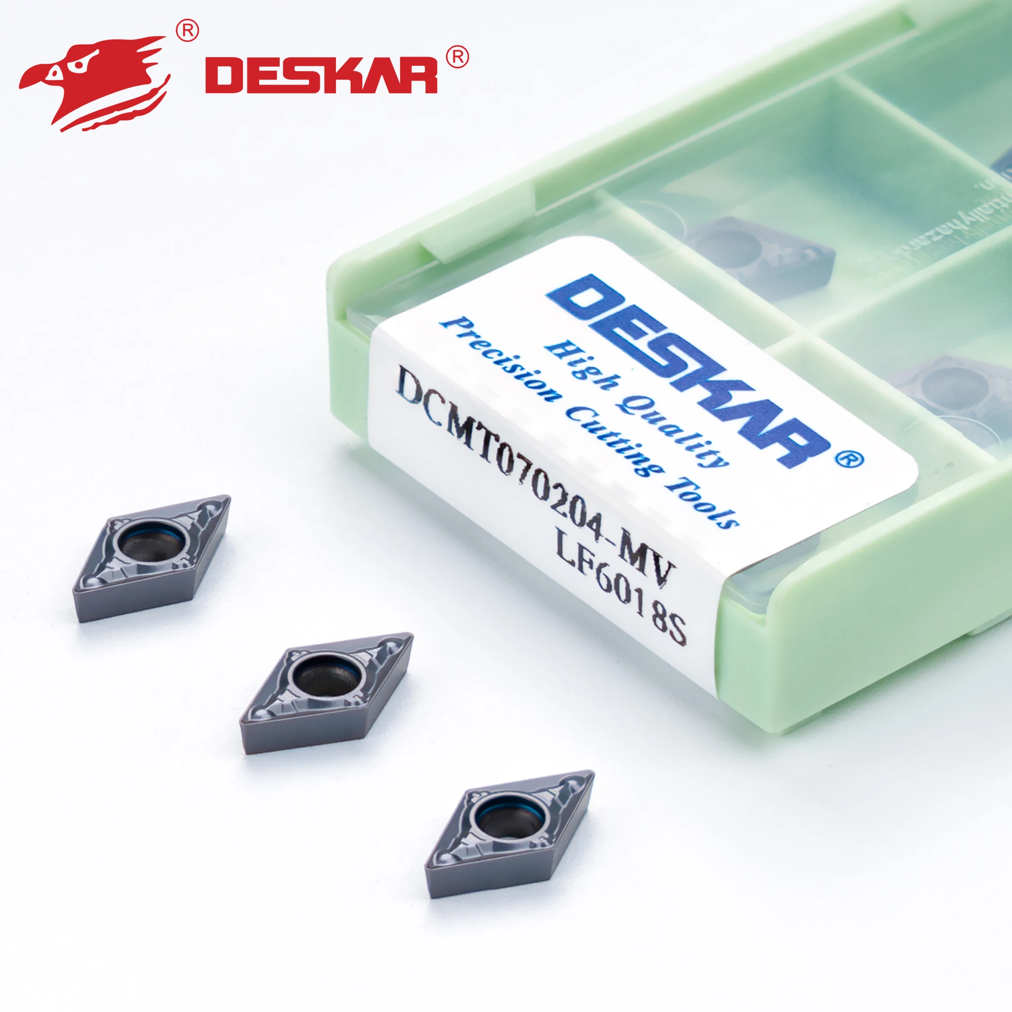DESKAR CNC Lathe Carbide Inserts Turning Tools Machining Cut Sharp Blade DCMT11T304 11T308 070204 070208  LF6018S