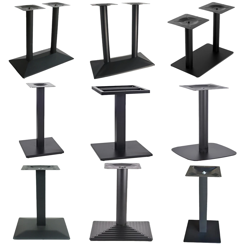 Unique Design Classic Contemporary Decoration Square Round Restaurant Coffee Bar Carbon Steel Table Base