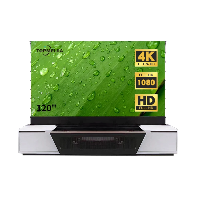 120 inch Intelligent Laser TV projection screen integrated cabinet for AWOL Vision LTV 3500 UST 4K Laser Projector