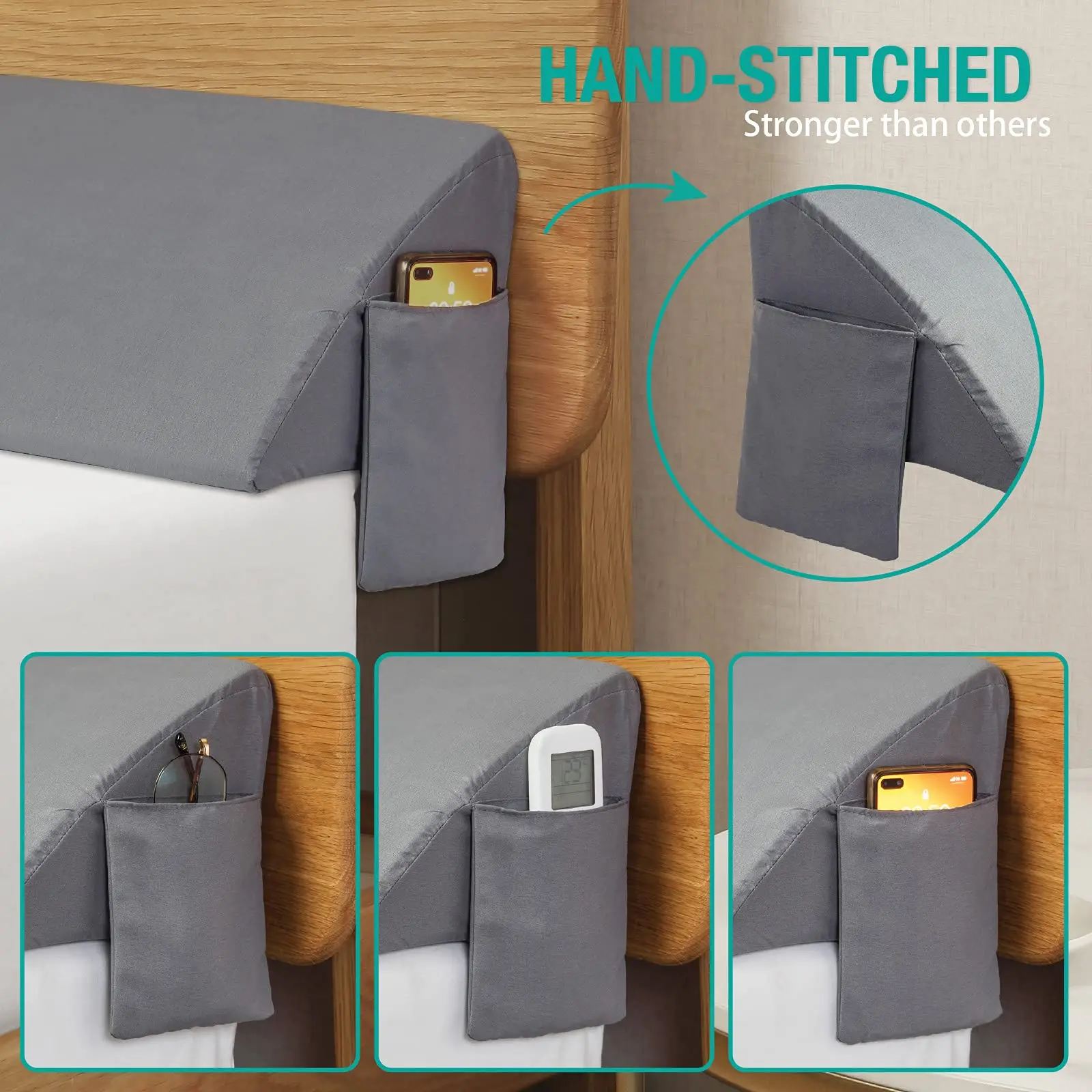 Custom Triangular  Bed Wedge Pillow Headboard Pillow for bed gap at bed head joint