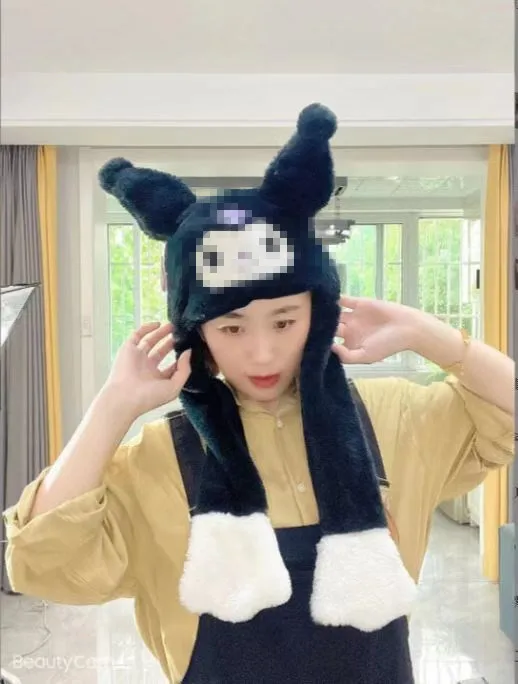 New Korea Winter Rabbit Hat Moving Ears Cute Cartoon Toy Hat Kawaii Funny Gift Bunny Plush Bunny Winter Hat For Kids Adult