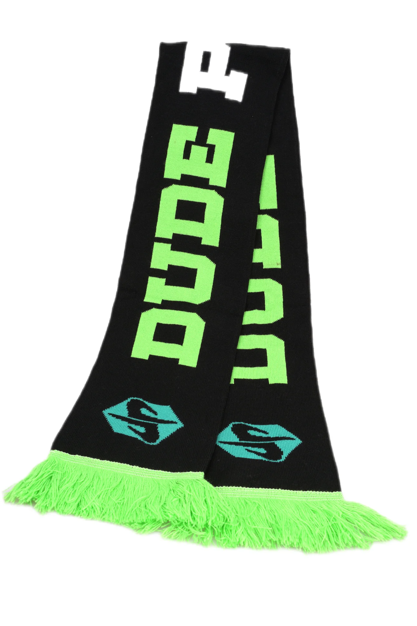 Custom logo 100% Acrylic knitted jacquard knitting pattern scarf Winter Scarf for Football Soccer Sports Team Fan