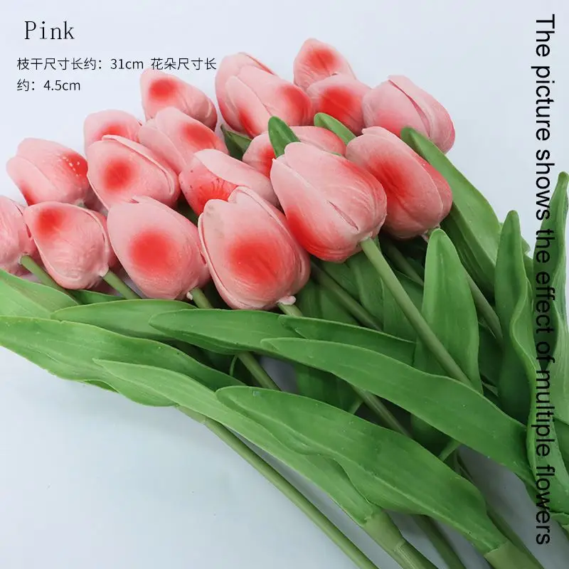 
Artificial Flowers Garden Tulips Real Touch Flowers Tulip Bouquet Decor Mariage Home Wedding Decorations Fake Flower 34CM QCY064 